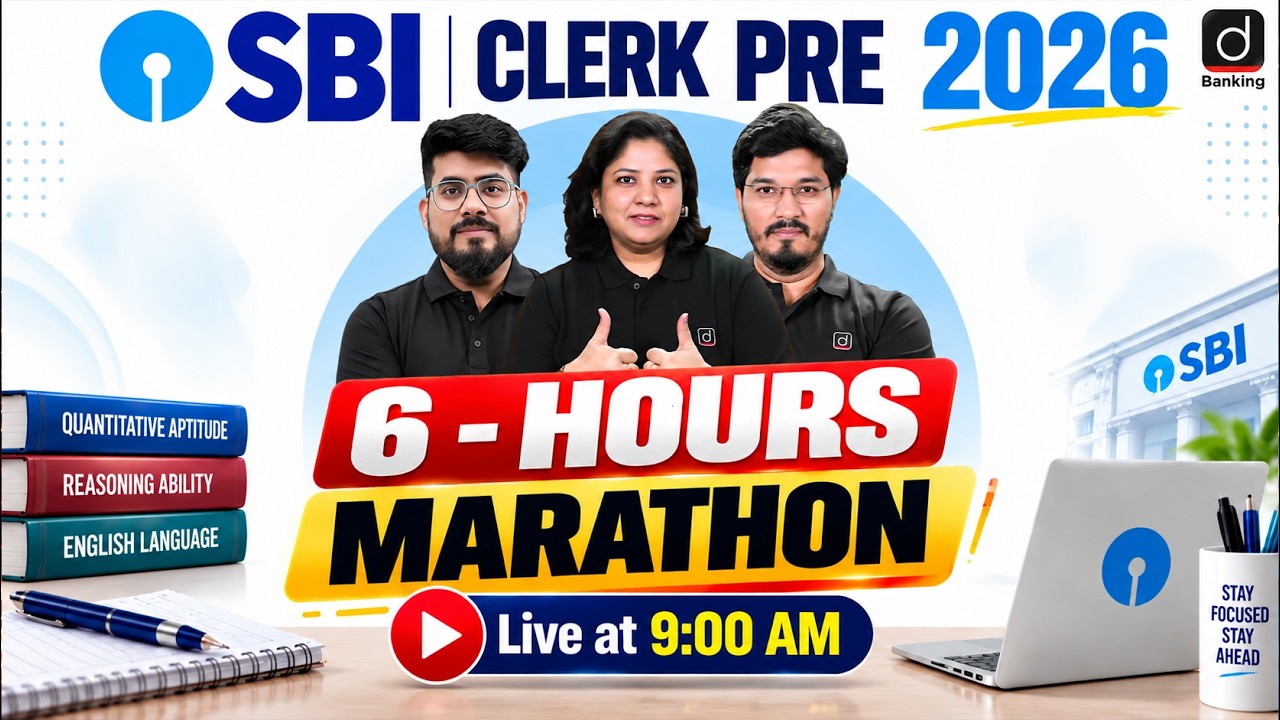 SBI Clerk Marathon 2026 | 6 Hours Marathon🔥| Complete Syllabus Revision | SBI Clerk Preparation 2026