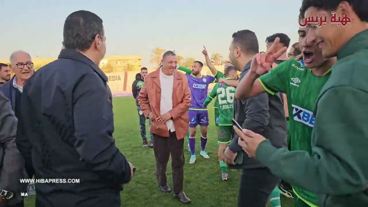 فرحة لاعبي الرجاء بعد الفوز على الوداد في الديربي البيضاوي