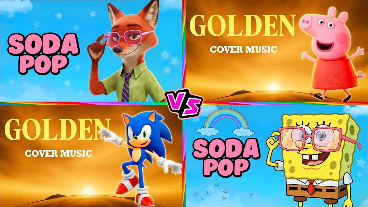 SONIC THE HEDGEHOG 🆚 ZOOTOPIA 🆚 PEPPA PIG 🆚 SPONGEBOB SQUAREPANTS x SODA POP 🎶🎵 Who Is Best?