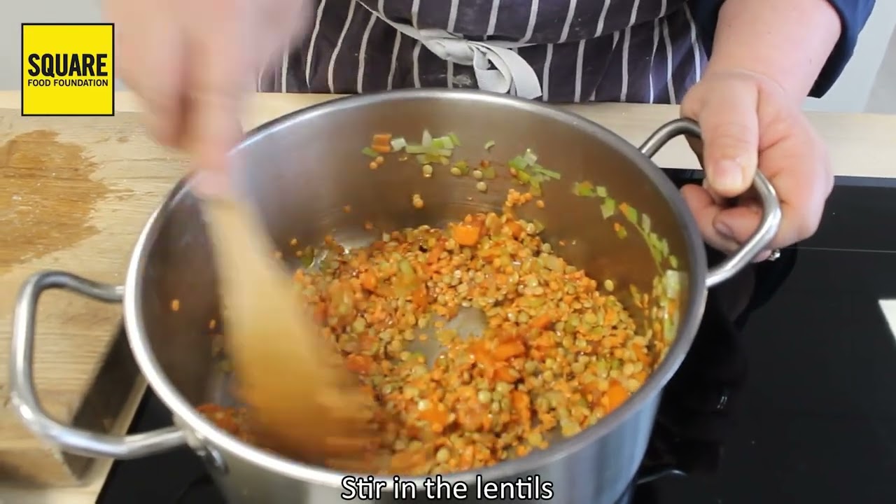 Make Veggie Lentil Bolognese with Square Food Foundation's Virtual Cooking Club.