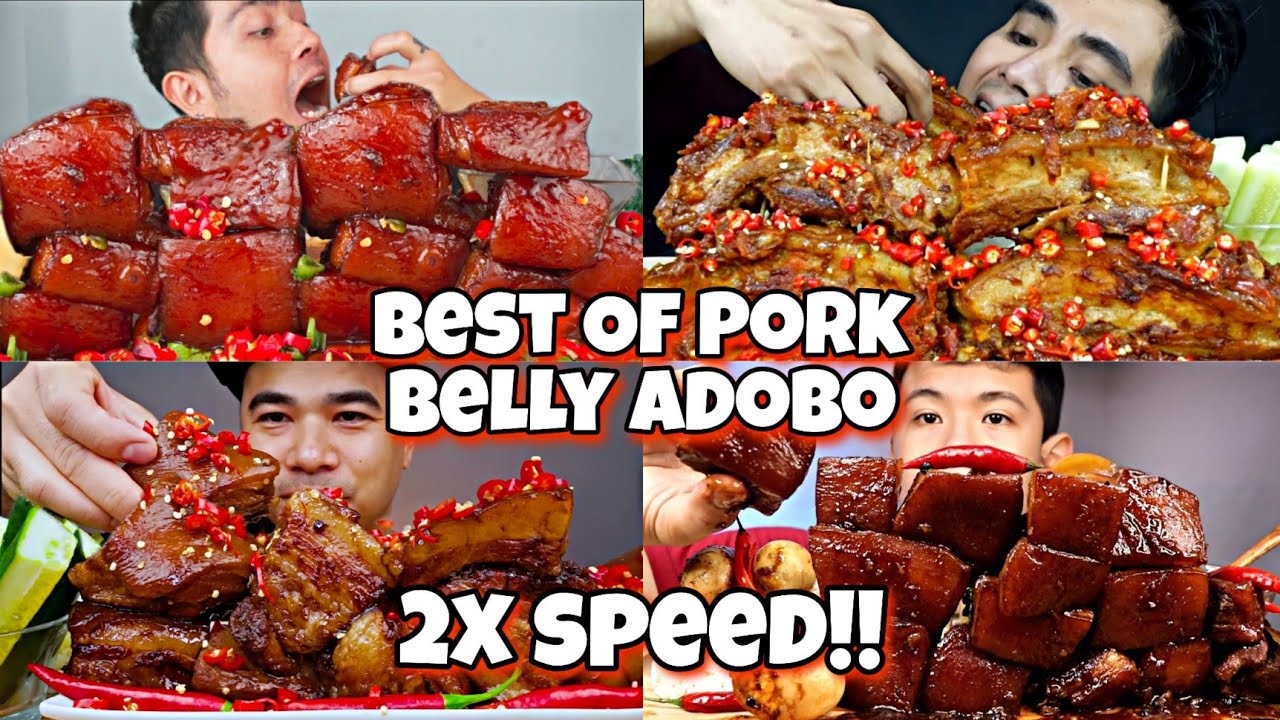 2x speed!!🔥The Best Of BRAISED PORK BELLY ADOBO MUKBANG EATING ASMR Compilations in Fast Motion🤤😋