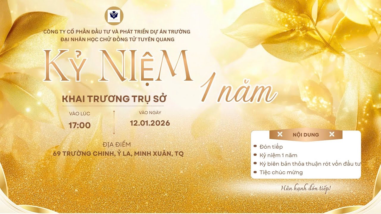 1 NĂM ĐẠI NHÂN HỌC CHỬ ĐỒNG TỬ