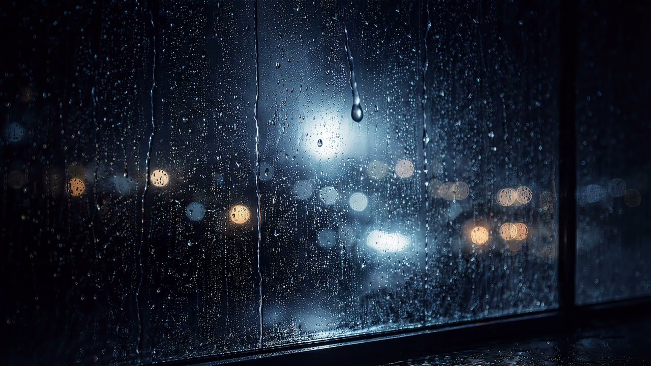 Rain on Window at Night | Deep Sleep & Stress Relief | 432Hz + 528Hz
