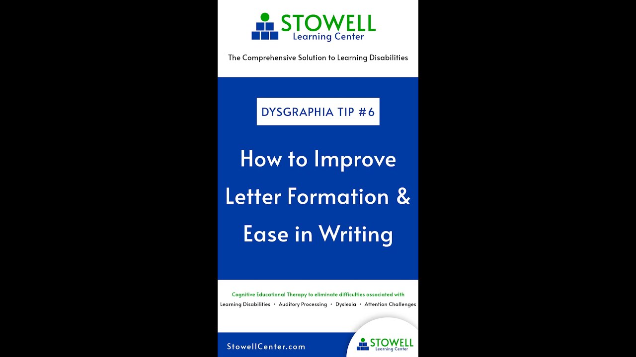 Dysgraphia Tip #6 - How to improve letter formation and ease in writing