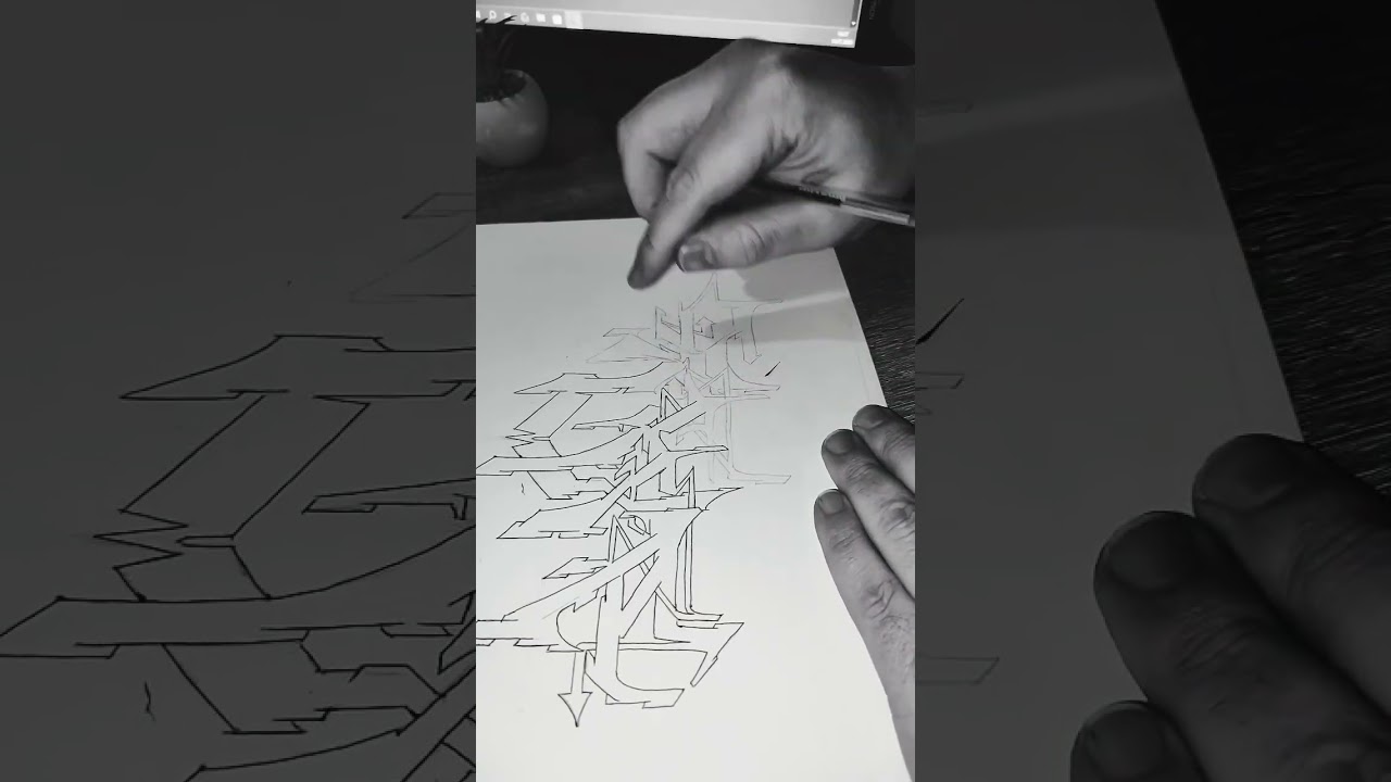 Wildstyle graffiti sketch timelapse part 3/5.
