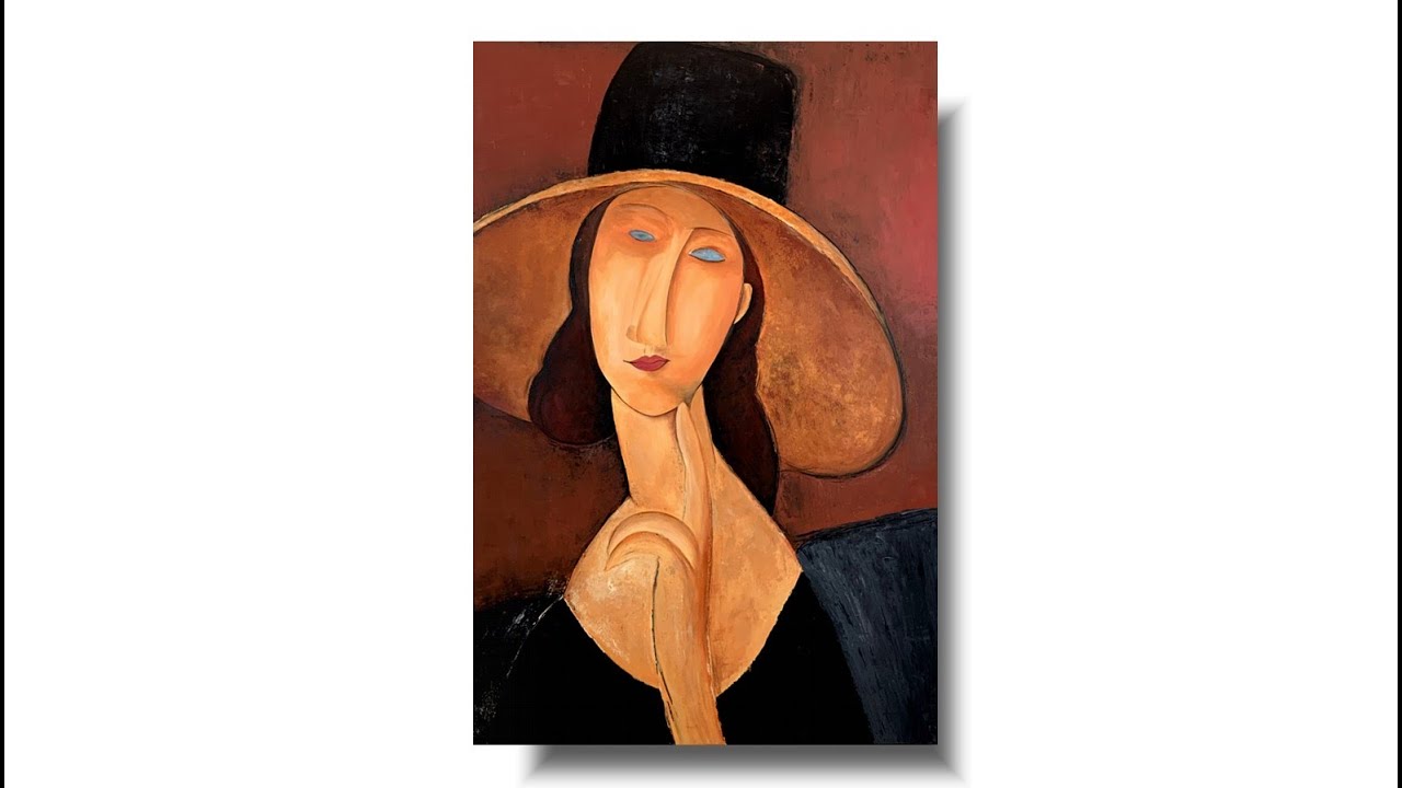 Obraz do salonu portret kobiety w kapeluszu Modigliani 2219A film