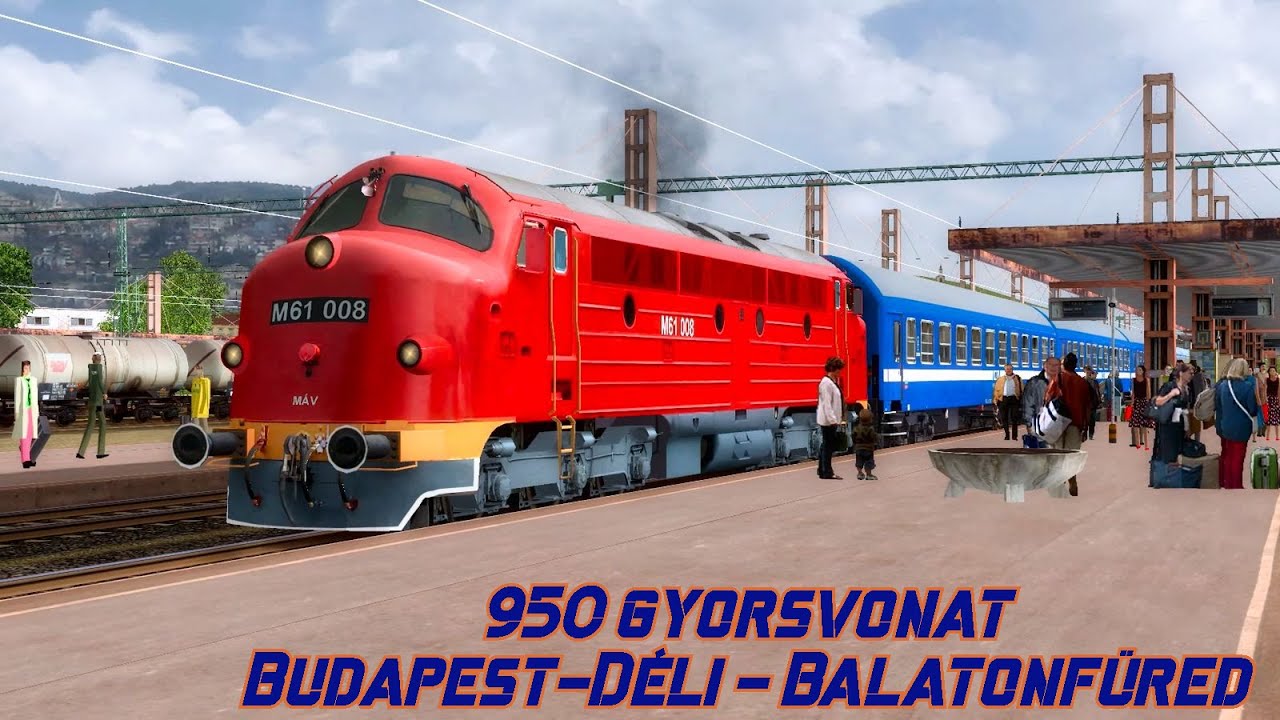 [MSTS; OR] RETRO 950. Gyorsvonat Budapest-Déli - Balatonfüred  M61 008 NOHAB 1993-as menetrend