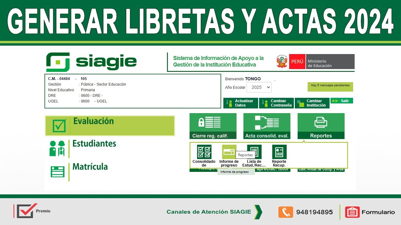 Generar Libretas de información y Actas SIAGIE 2024