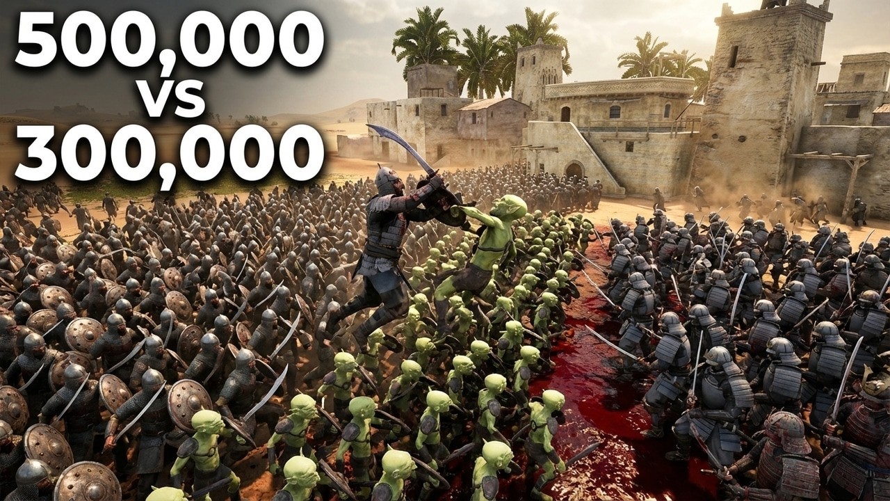 Battle For Castle: Persians vs Goblin Warriors vs Samurai - UEBS 2