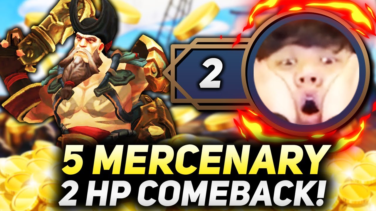 2 HP COMEBACK WITH 5 MERCENARY CASHOUT!! | Teamfight Tactics Patch 11.23