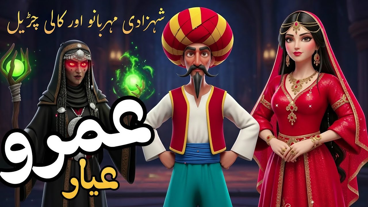 Princess Meher Bano and the Black Witch| Umru Ayyar Story | Fairy Tales in Urdu @MeMoonieandMagic