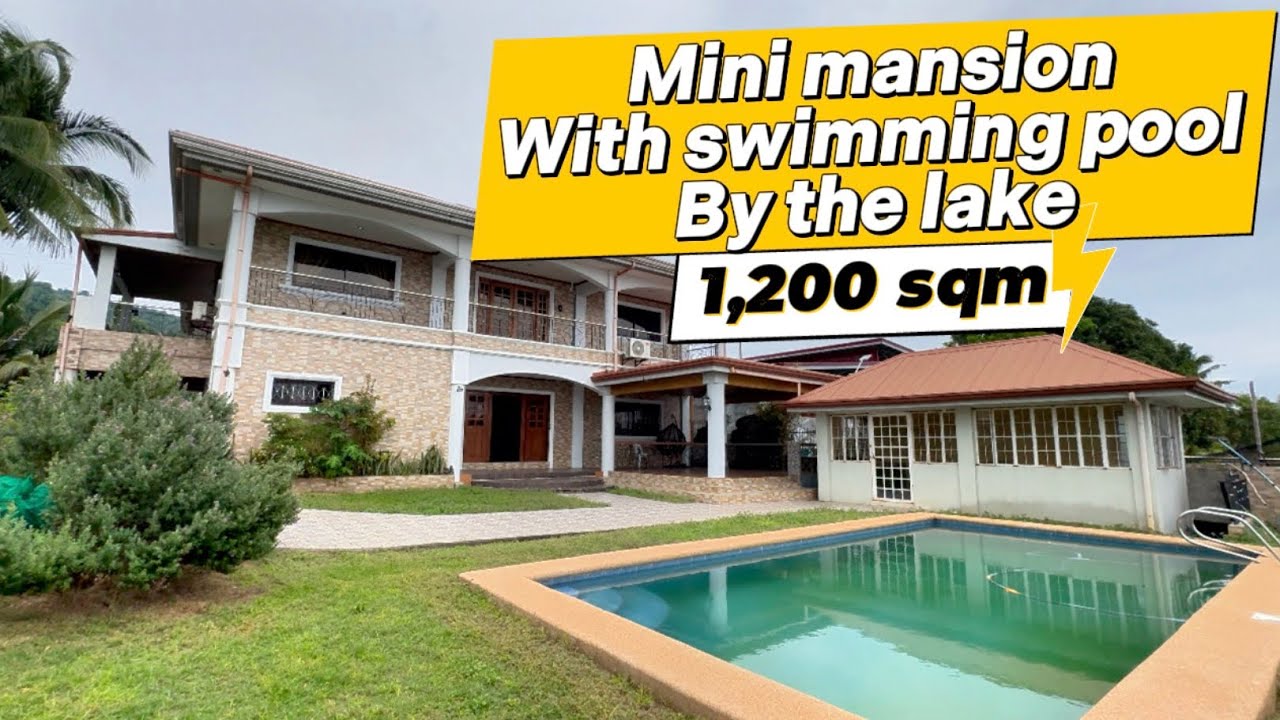 V1087-26 🏊🏻‍♀️1,200 sqm Mini mansion furnished automatic gate CCTV with swimming pool by the lake