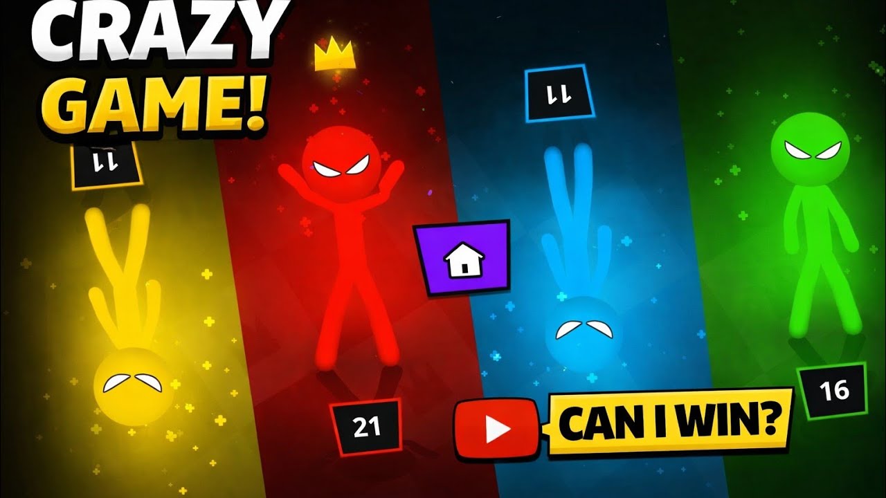 The Stickman party epic minigames/ 1 2 3 4 player rounds battle 