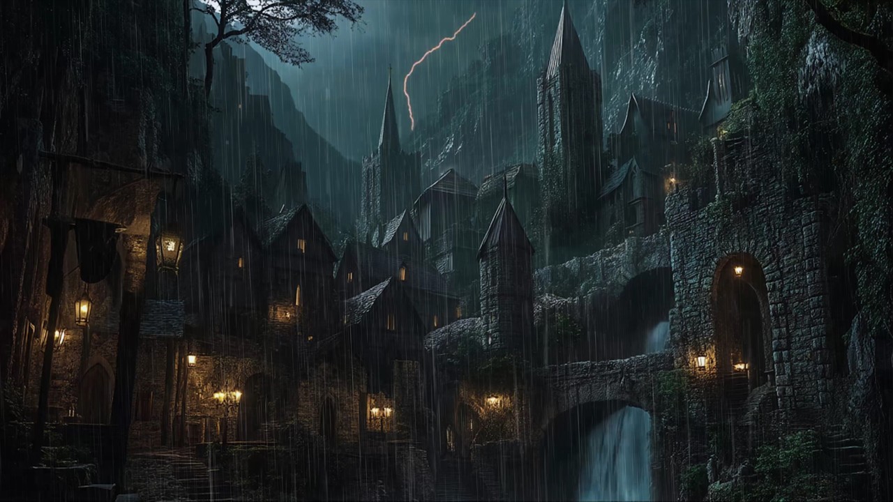 Find Comfort in the Tranquil Rain In Medieval Gothic City 🏰 Relax Your Mind and Body with Rain