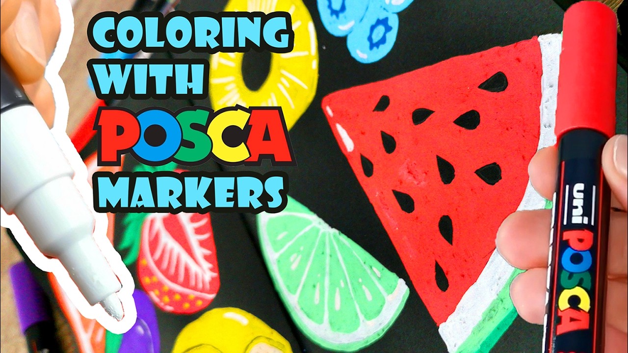 Drawing with POSCA Markers ASMR  - Paint with Me & Relax