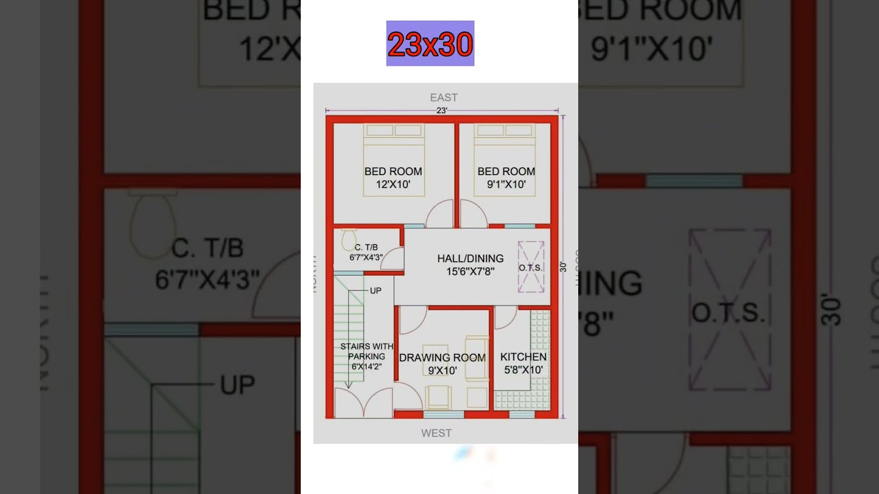 23 &times; 30 house plan, 23by 30 home plan, 23* 30 ghar ka naksha  #vastu  #short #homedesign #homeplan