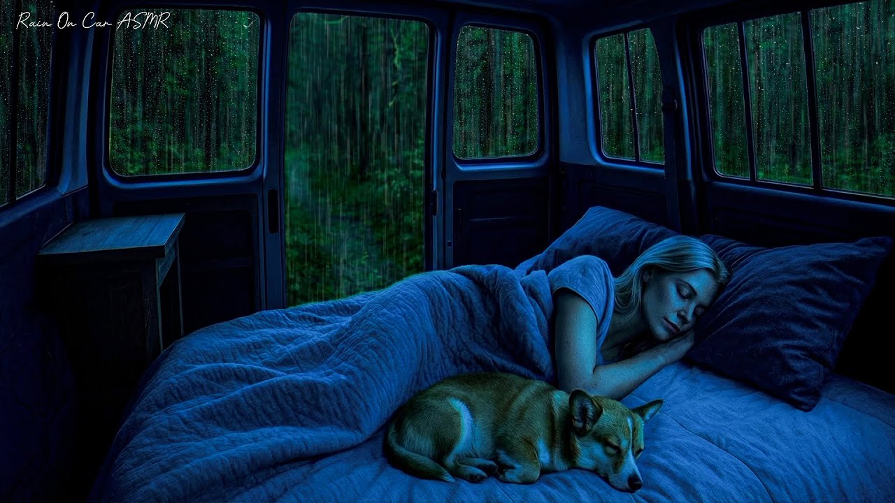Fall Asleep Instantly 😴 Relaxing Rain & Thunder Sounds in a Cozy Car