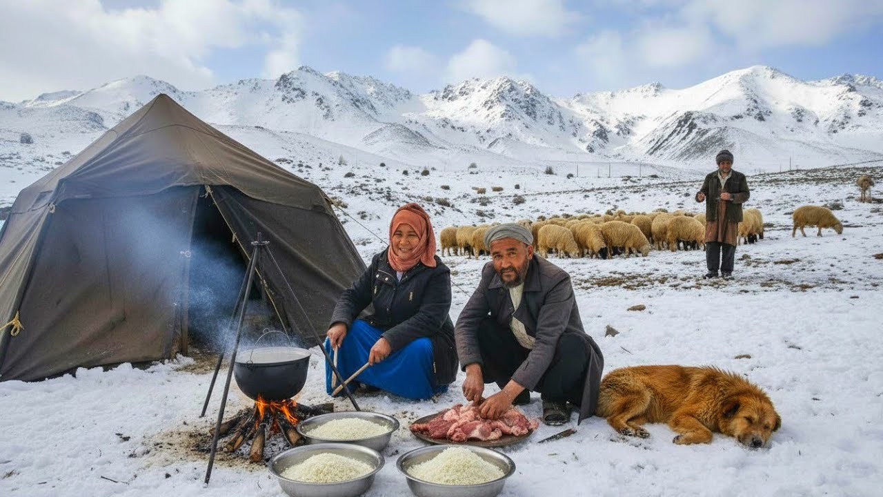Surviving Extreme Snowfall in Afghanistan's Coldest Village:Traditional Afghani cooking for survival