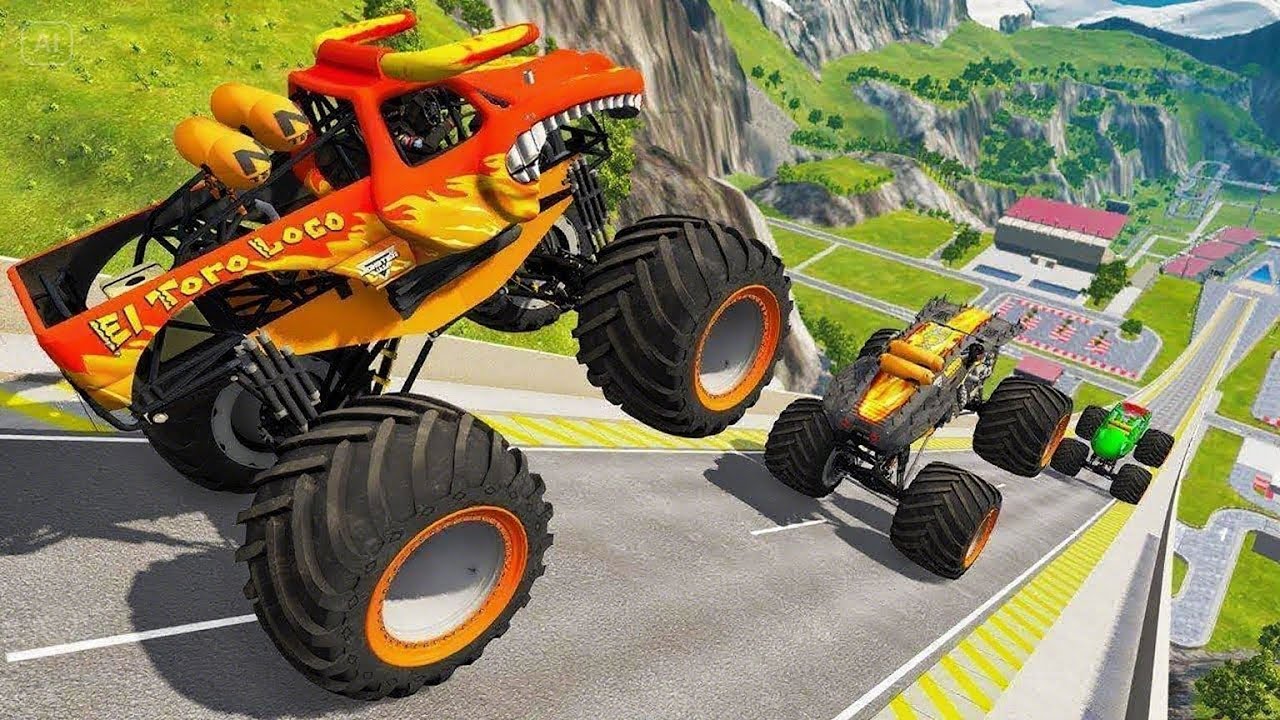Monster Truck Madness - High-Flying Jumps & Epic Crashes