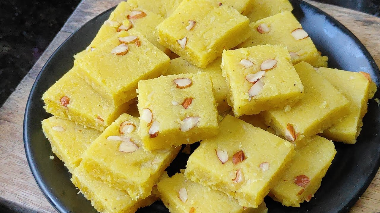 Coconut - Pumpkin Burfi Recipe @AishasCookeryKitchen 