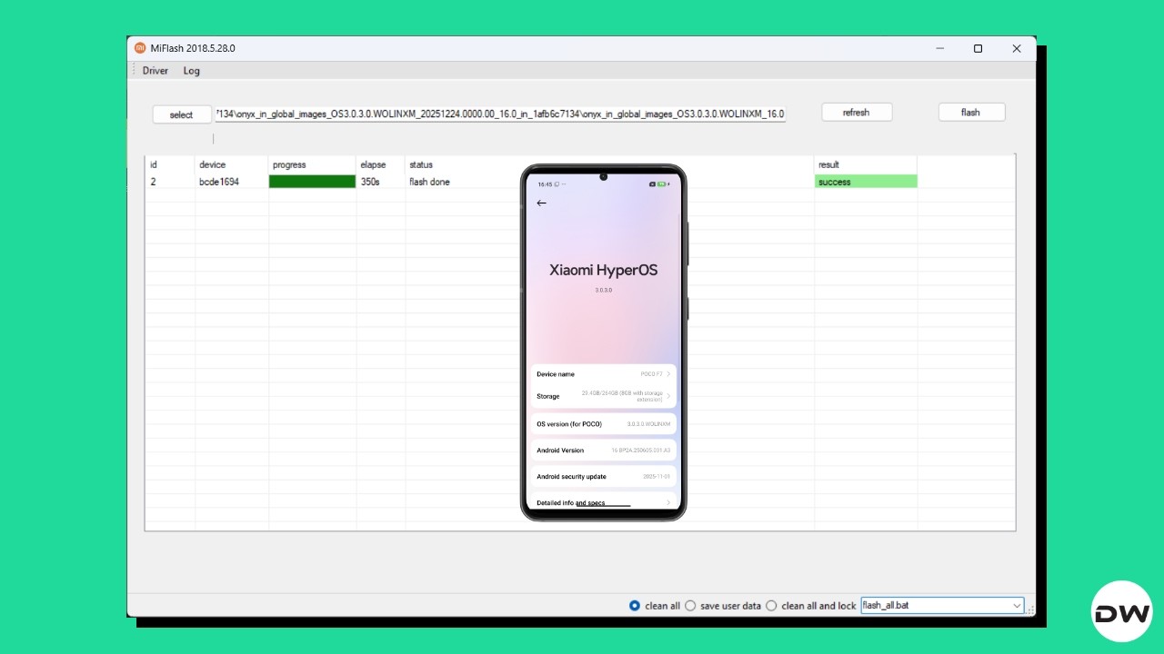 Poco F7/Pro/Ultra: Flashowanie ROM-u Fastboot | Urządzenie Unbrick | Powr&oacute;t do wersji standardowe...