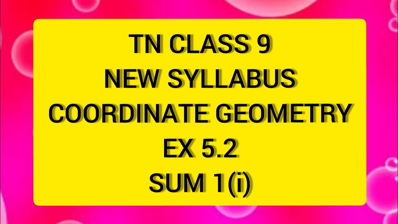TN Samacheer 9 Maths Coordinate Geometry Ex 5.2 Sum 1(i)