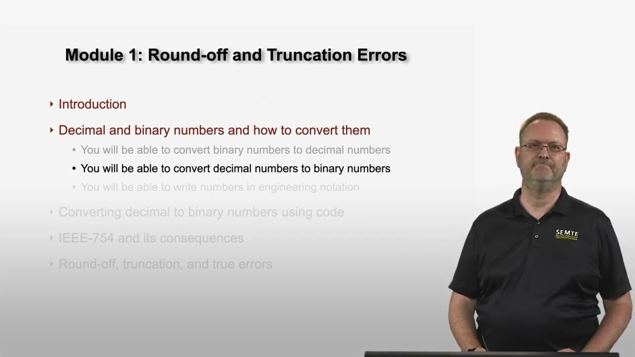 Lecture 1-1 | Binary to Decimal Conversion | Advanced Mathematical Methods for Engineers