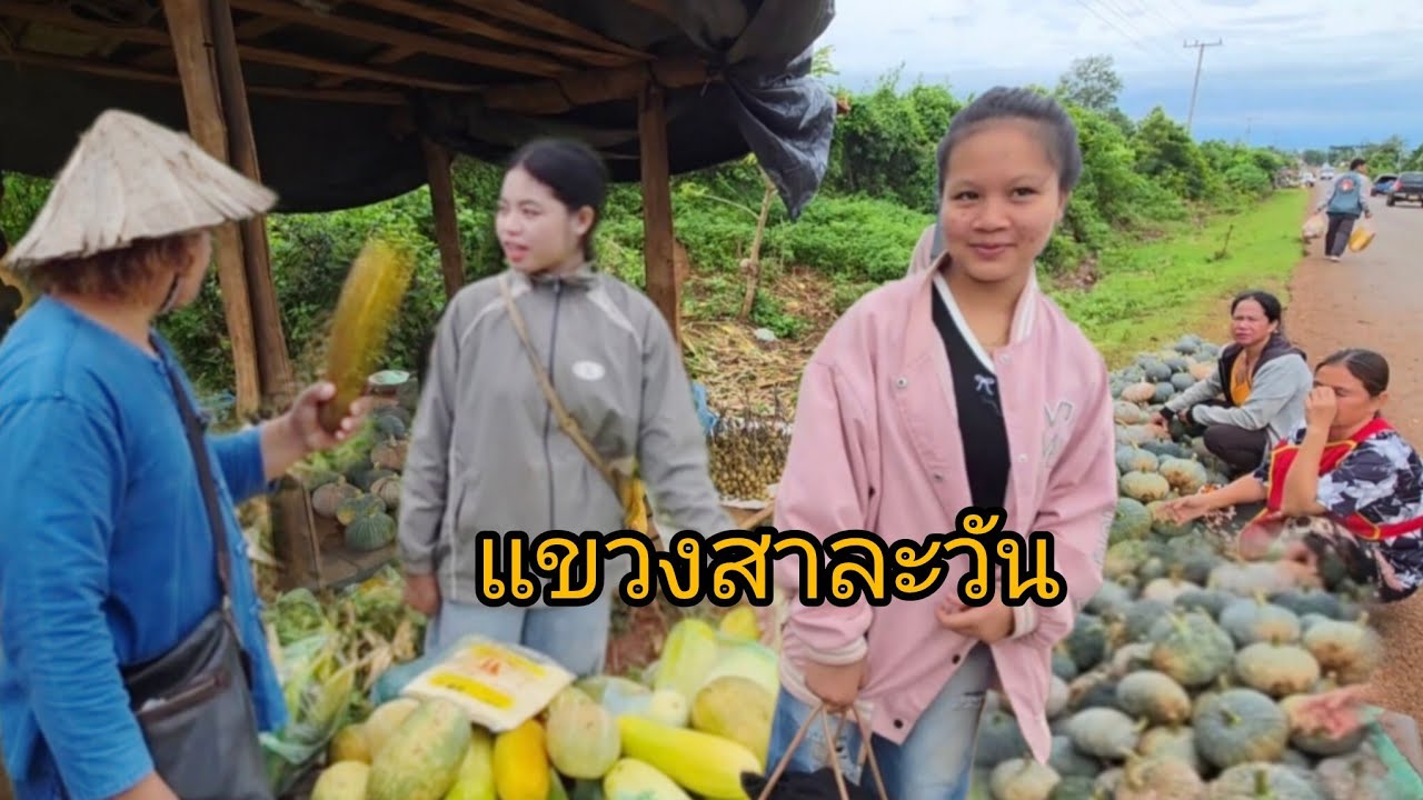 #เที่ยวลาวใต้ เมืองเหล่างามดินดีอุดมสมบูรณ์ #แขวงสาละวัน ชมตลาดบ้านเดียว5ชนเผ่าเมืองท่าแตง แขวงเชกอง