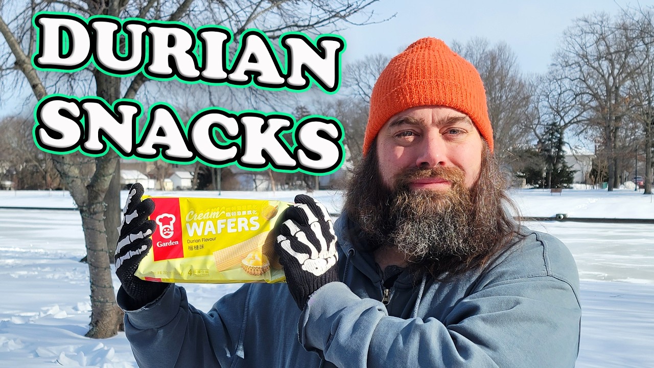It Is Ok To Be WEIRD!  Eating DURIAN Snacks In The Snow