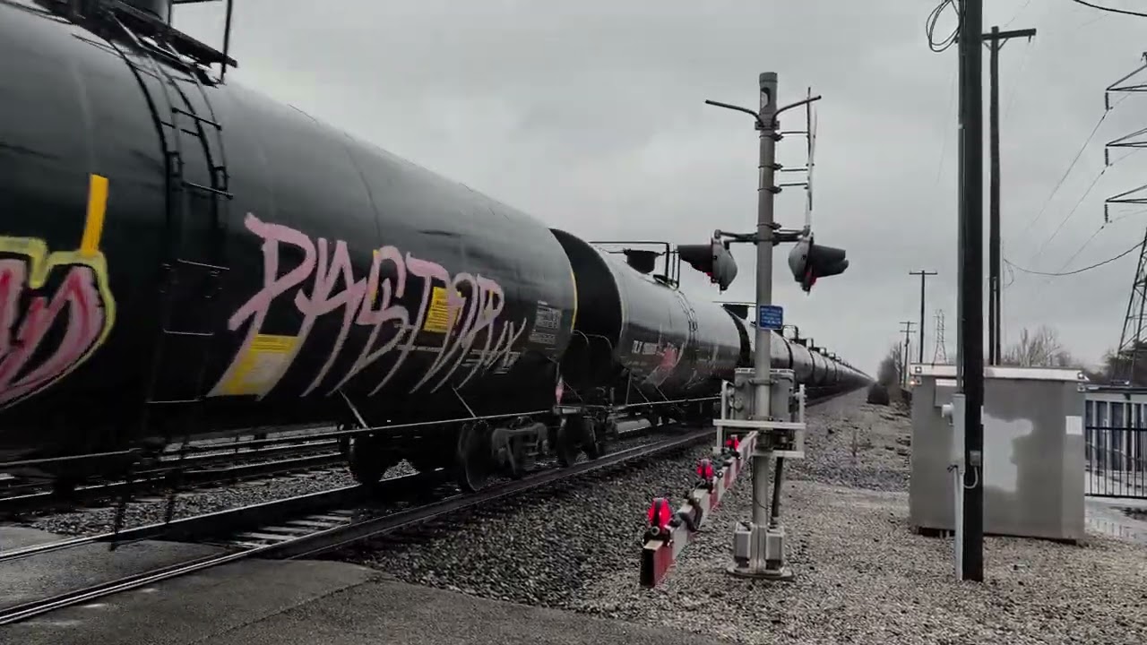 A fast-moving Norfolk Southern manifest train.