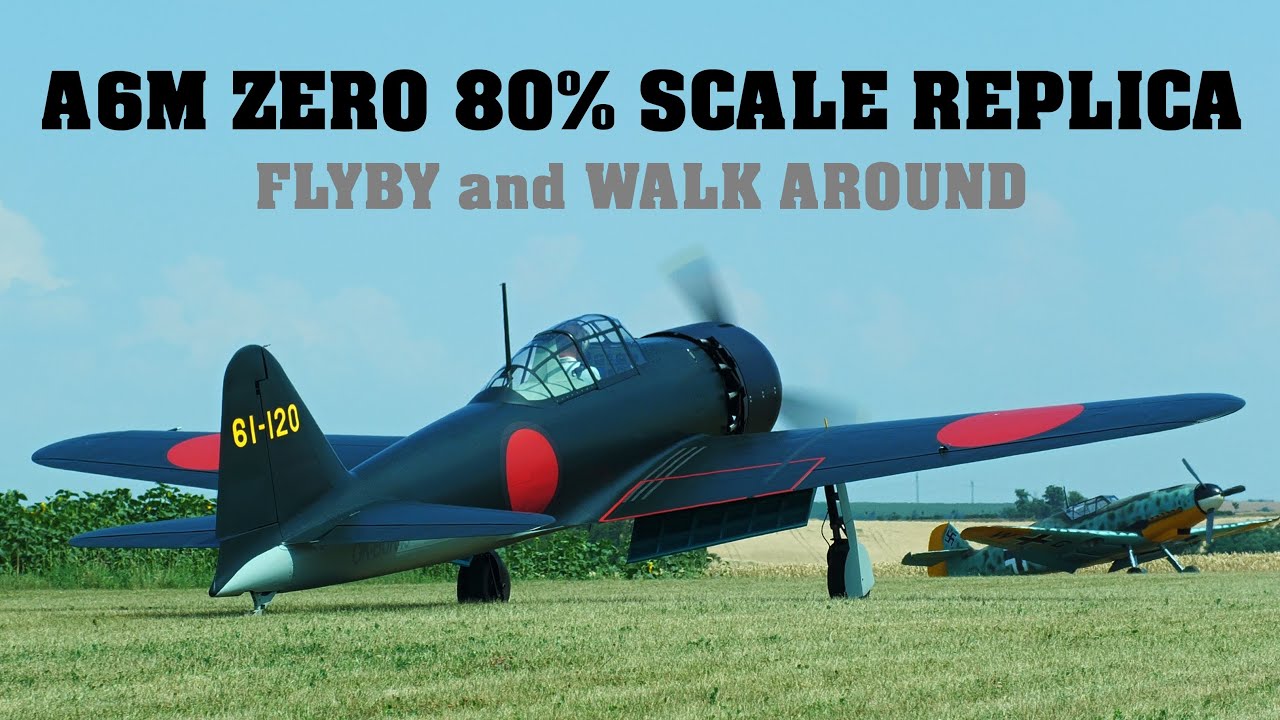 A6M ZERO 80% SCALE REPLICA | FLYBY and WALK AROUND | VOLUME ON! | 4K
