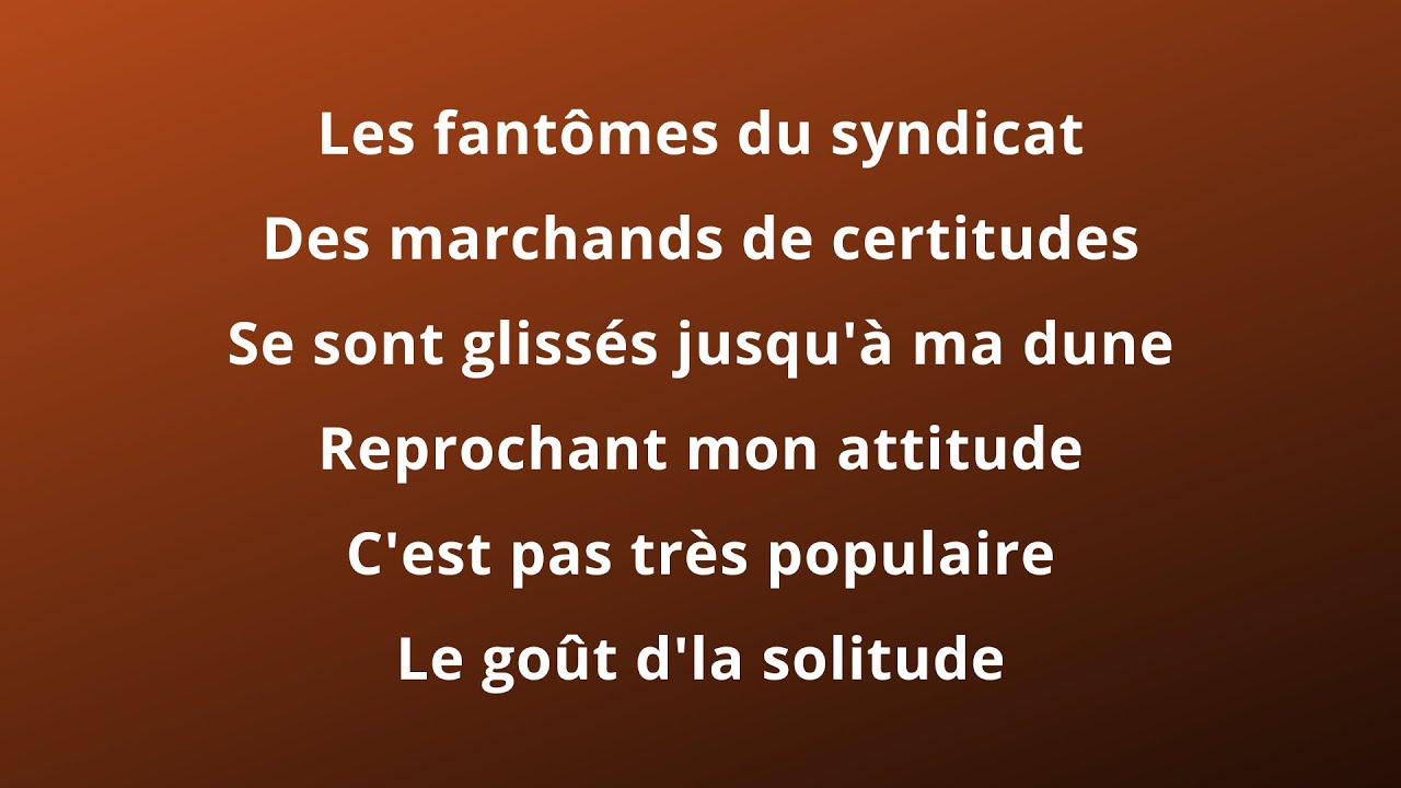 Jean-Patrick Capdevielle - Quand t'es dans le d&eacute;sert (paroles)