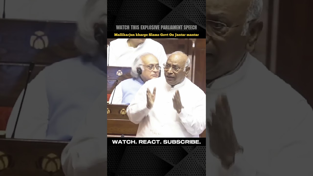 Mallikarjun kharge 's openion remarks in parliament | Fiery speech | #shortvideo