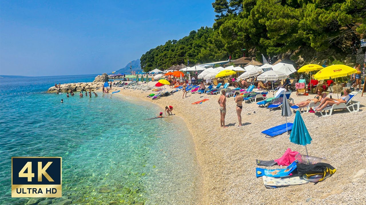 Brela Croatia 4K Seaside Promenade Walking Tour 2025