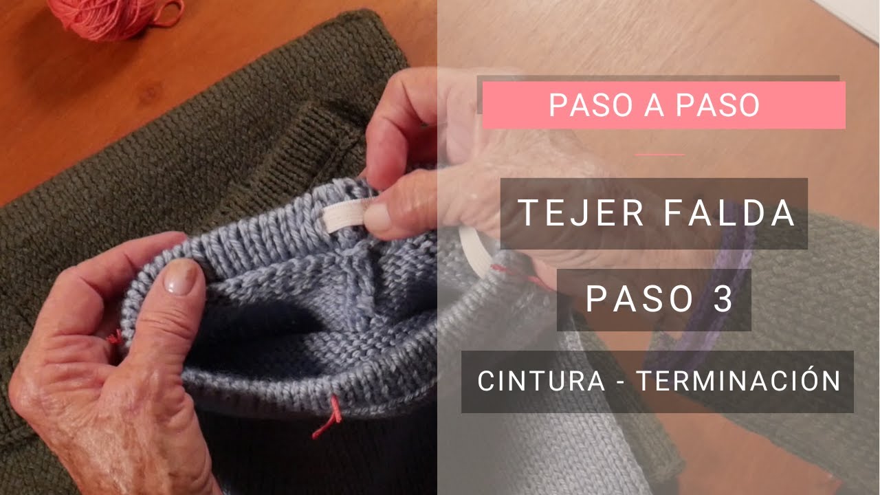 Cómo tejer la cintura de falda recta fácil 🧶Paso 3 - Tejer con Lucila