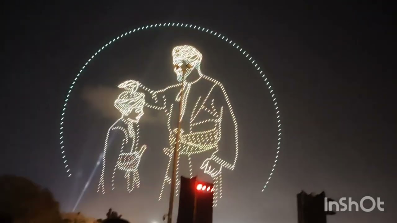 #muscatnights.. Spectacular Drone show in Qurrum Natural park in Muscat, Oman.