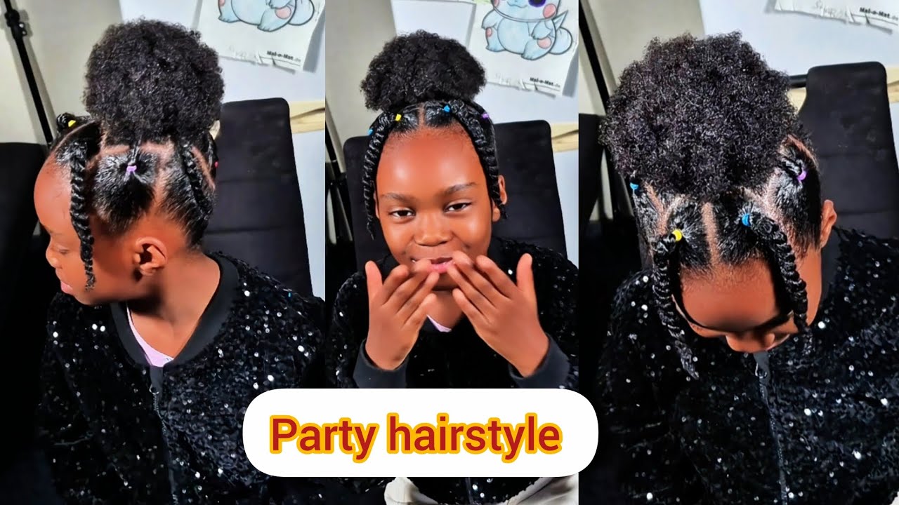 School party  hairstyle  for kids, very protective and  simple 