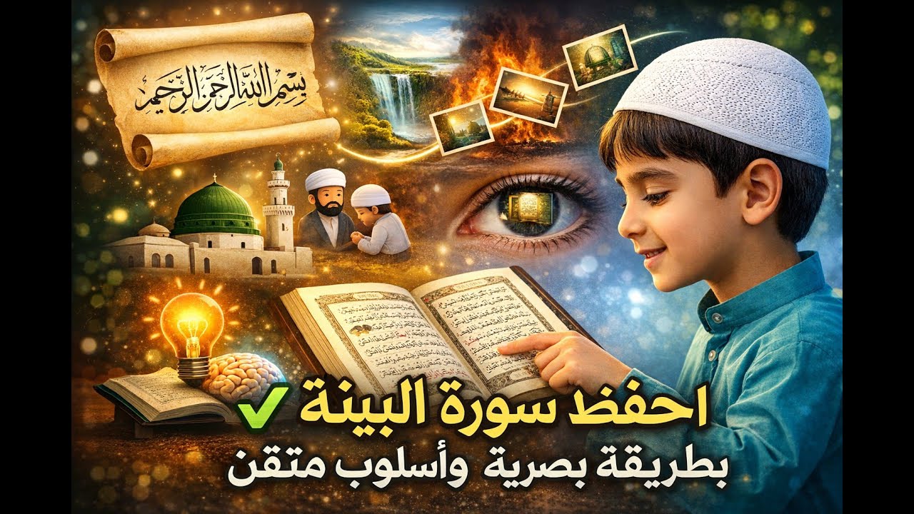 لك ولطفلك ... احفظ سورة البينة وكأنك تراها بعينيك 👁️📖من أصعب السور حفظاً