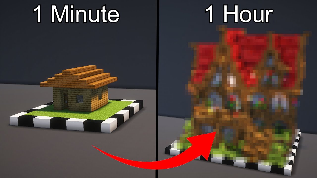 Minecraft | 1 Minute vs 10 Minute vs 1 Hour House! | Episode 2