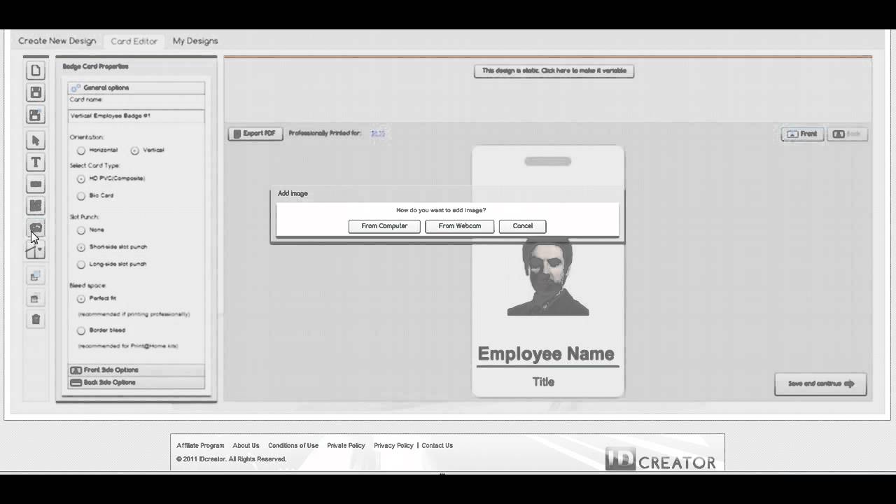 IDCreator: How to Quickly Create an Employee Badge