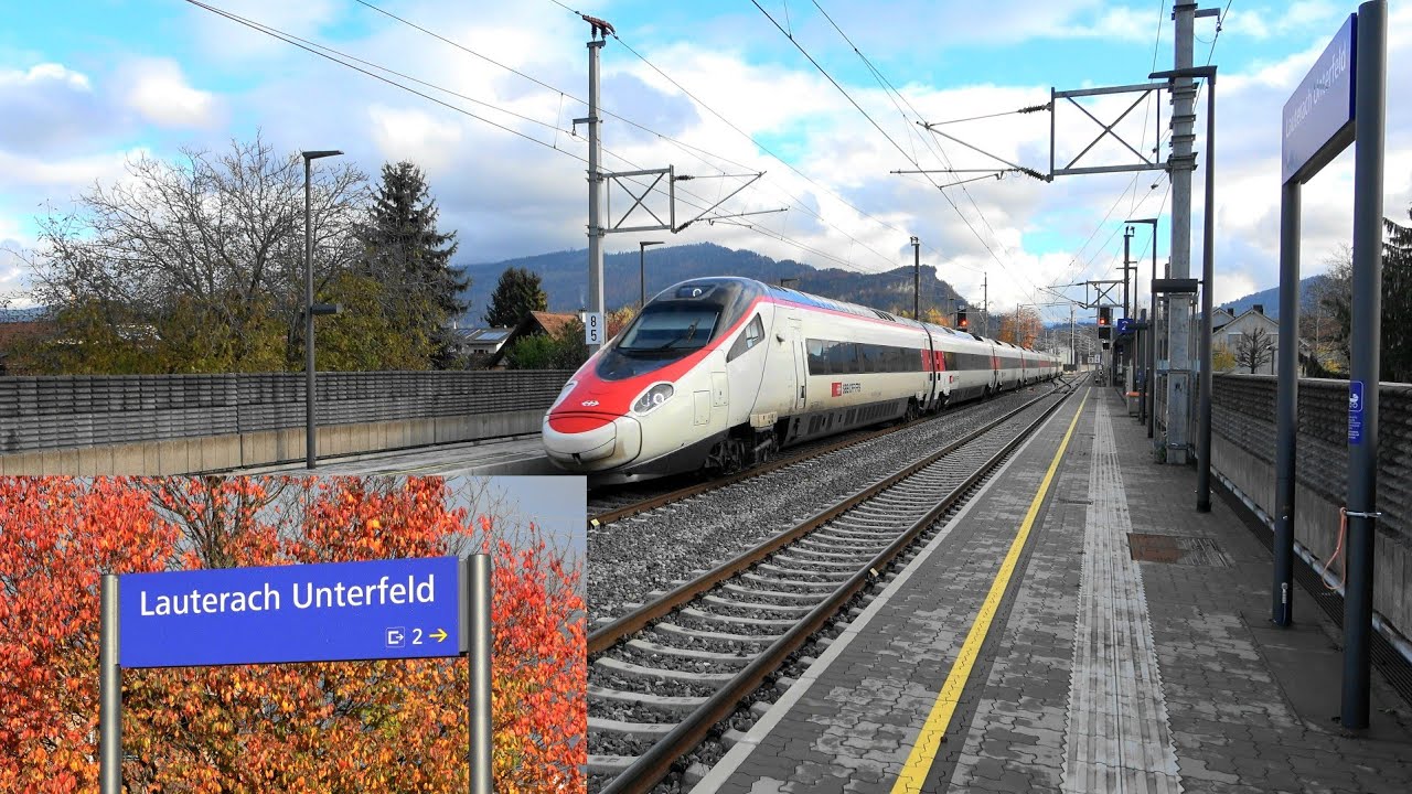 🍁🍂ÖBB & SBB Züge an neuer Station Lauterach Unterfeld: RH4024 Talent1, SBB Thurbo, ETR610