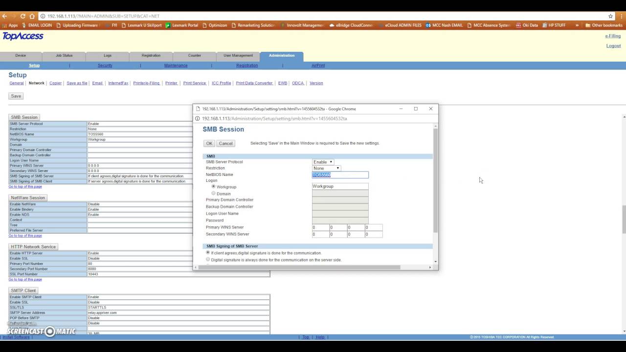 SMB setup for printing Video 1