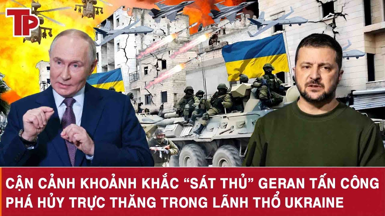 Cận cảnh khoảnh khắc “sát thủ” Geran tấn công, phá hủy trực thăng trong lãnh thổ Ukraine