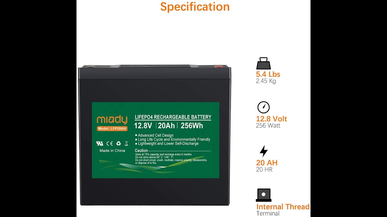 Battery Review: Miady 12volt 20AH LifePo4