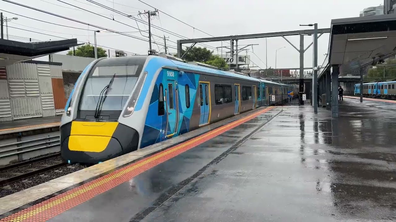 Metro HCMT Arriving at Footscray Station on a Test Train for the New Metro Tunnel Project