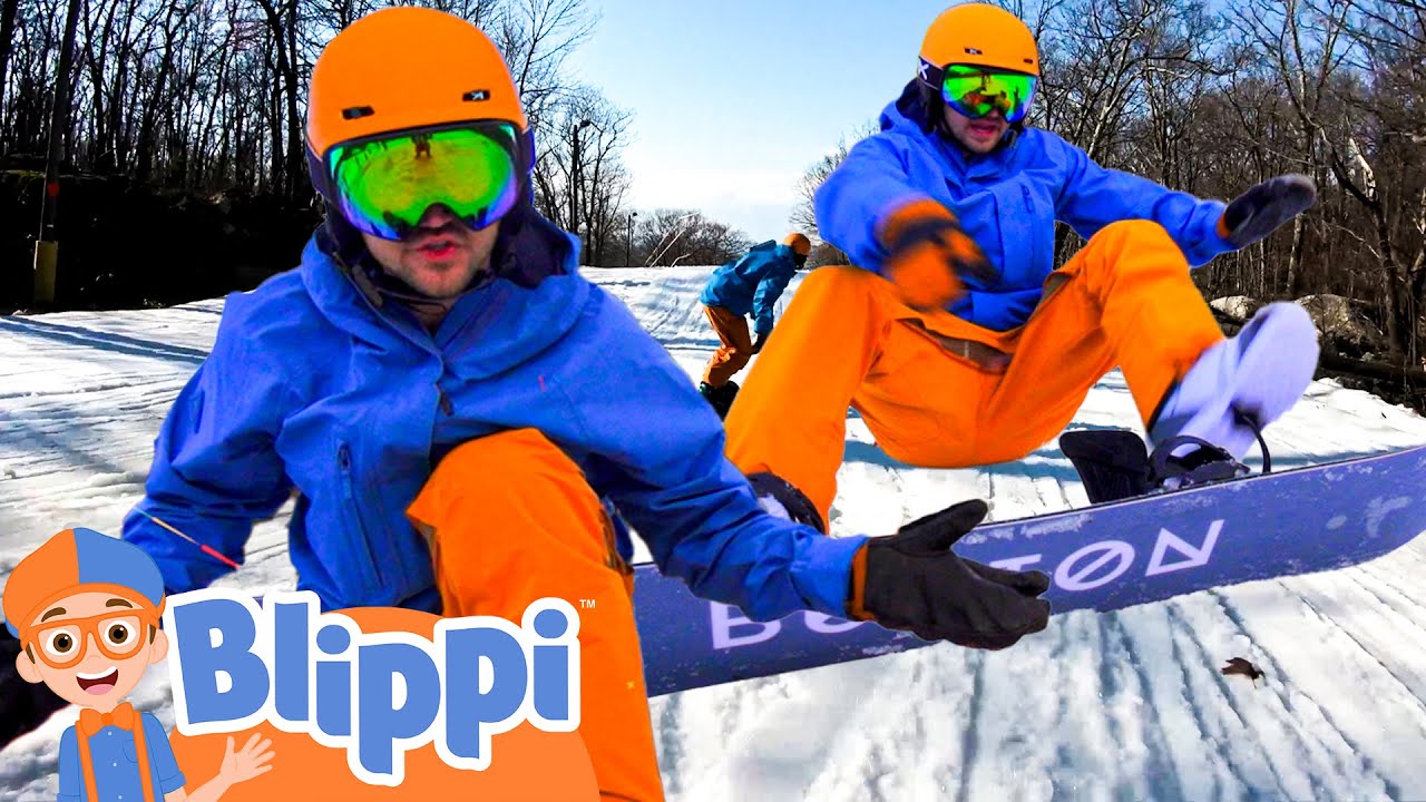 Blippi's Epic Winter Snowboarding | Blippi Learns | Learn Colors and Science with Blippi!