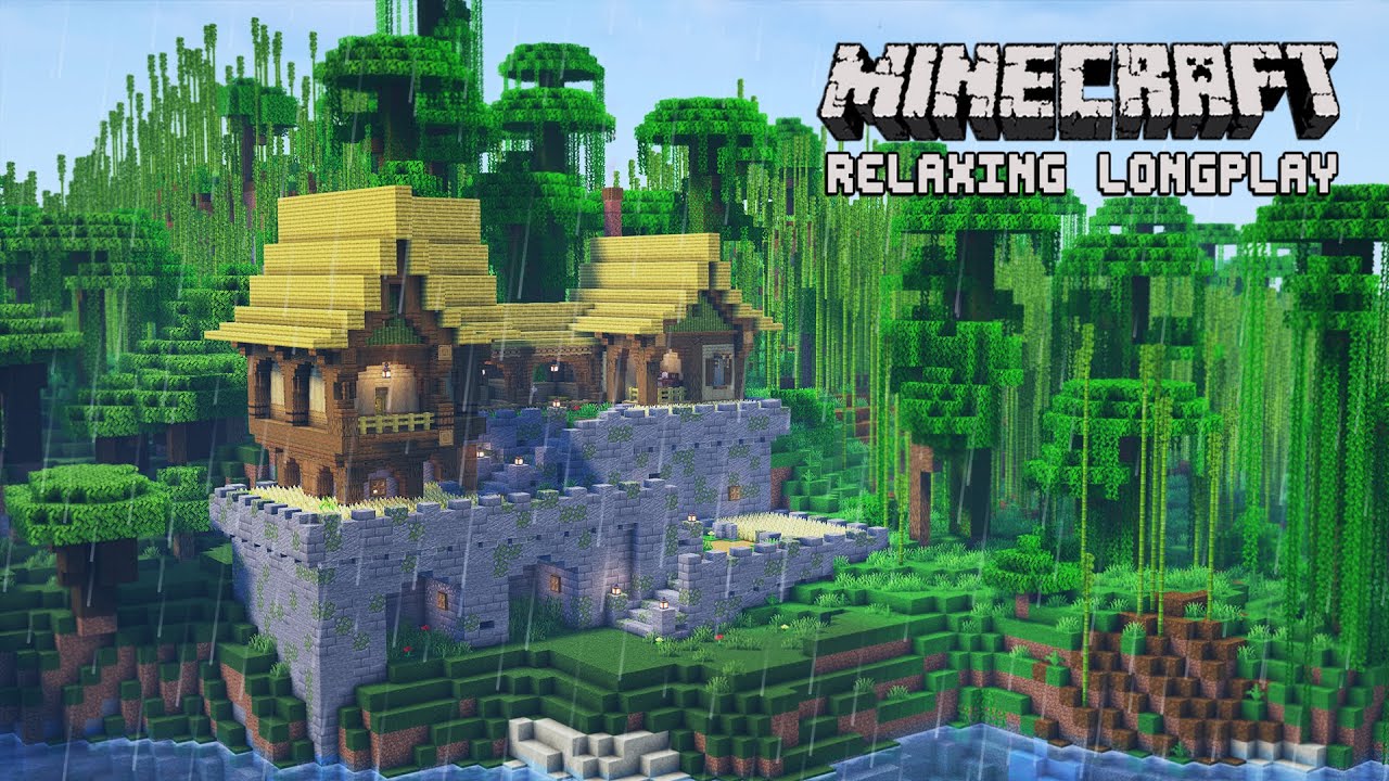Rainy River - Duo Survival Base | Minecraft Relaxing Longplay (No Commentary)