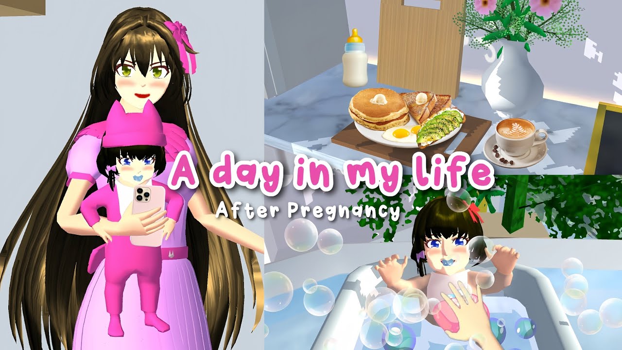 A Day in My Life After Pregnancy Edition • Sakura School Simulator Vlog 👩🏻‍🍼📷