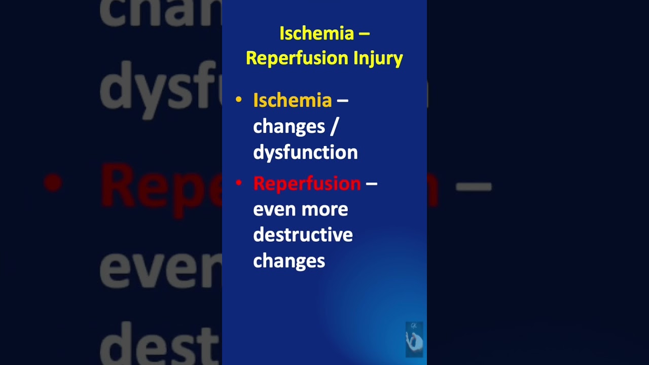 Shorts # 117: Ischemia Re-perfusion Injury - What is it and what tissues are affected?