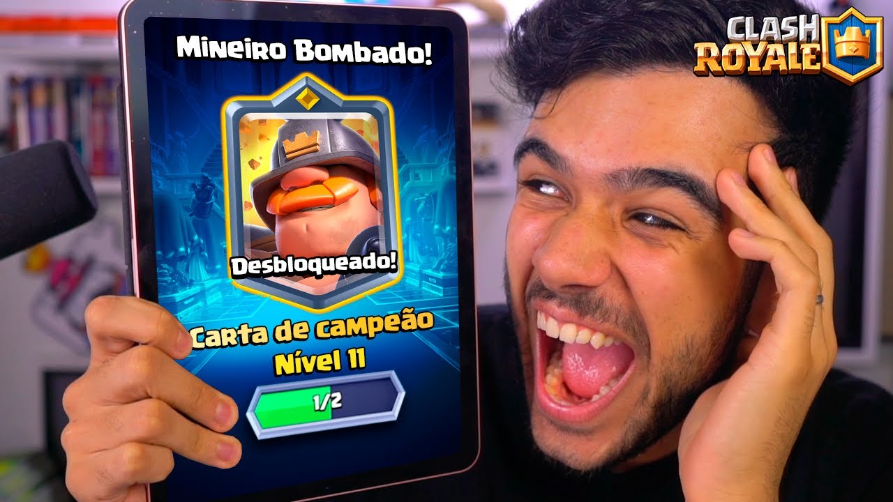 LIBEREI O NOVO CAMPEÃO MINEIRO BOMBADO NO CLASH ROYALE E...